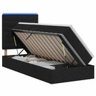 LED Opslagbed met Matras Zwart 90 x 190 cm Stof