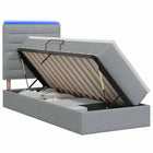 Opslagbed met matras 100x200 cm lichtgrijs