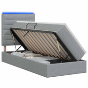 Opslagbed met matras 100x200 cm lichtgrijs