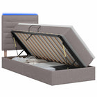 Opslagbed met matras 100x200 cm taupe stof