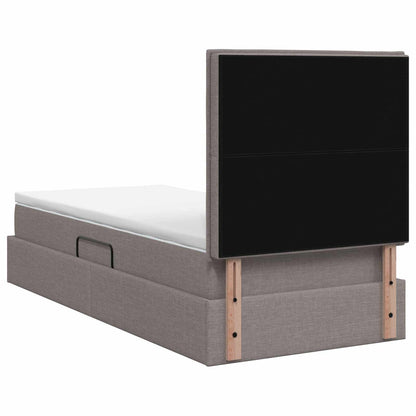 LED Opslagbed met Matras Taupe 100 x 200 cm Stof