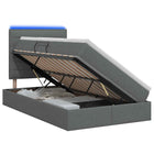 LED Opslagbed met Matras Donkergrijs 120 x 200 cm Stof
