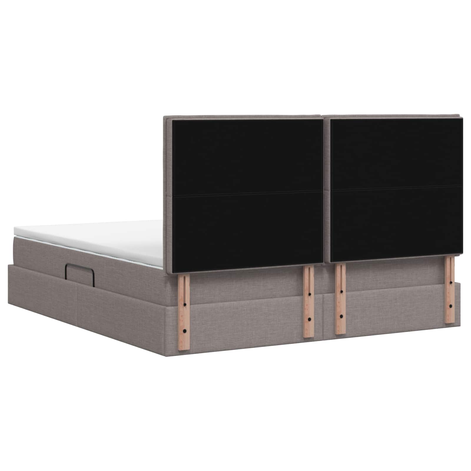 LED Opslagbed met Matras Taupe 140 x 200 cm Stof
