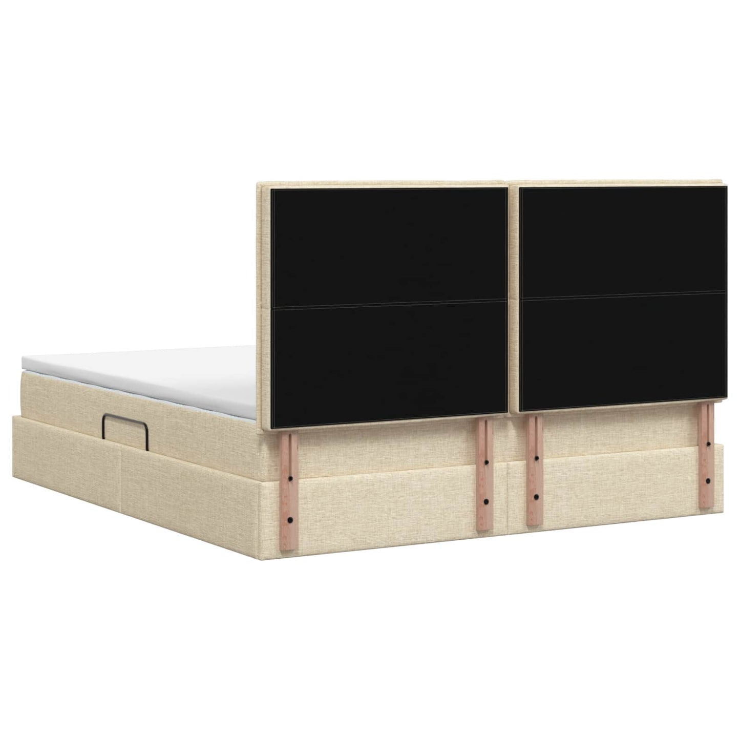 LED Opslagbed met Matras Crèmekleurig 140 x 200 cm Stof