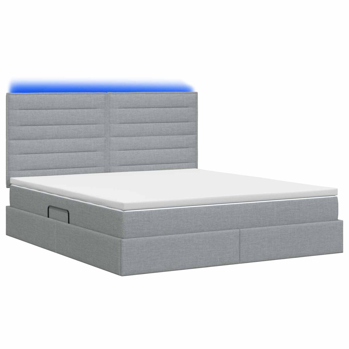 LED Opslagbed met Matras Lichtgrijs 180 x 200 cm Stof