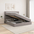Opbergbed met matras 180x200 cm taupe stof