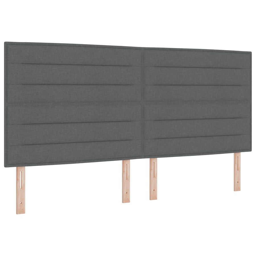 LED Opslagbed met Matras Donkergrijs 200 x 200 cm Stof