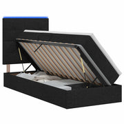 Opslagbed met LED en matras 90x200 cm zwart
