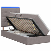 Opslagbed met matras 100x200 cm taupe