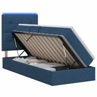 LED Opslagbed met Matras Blauw 100 x 200 cm Stof
