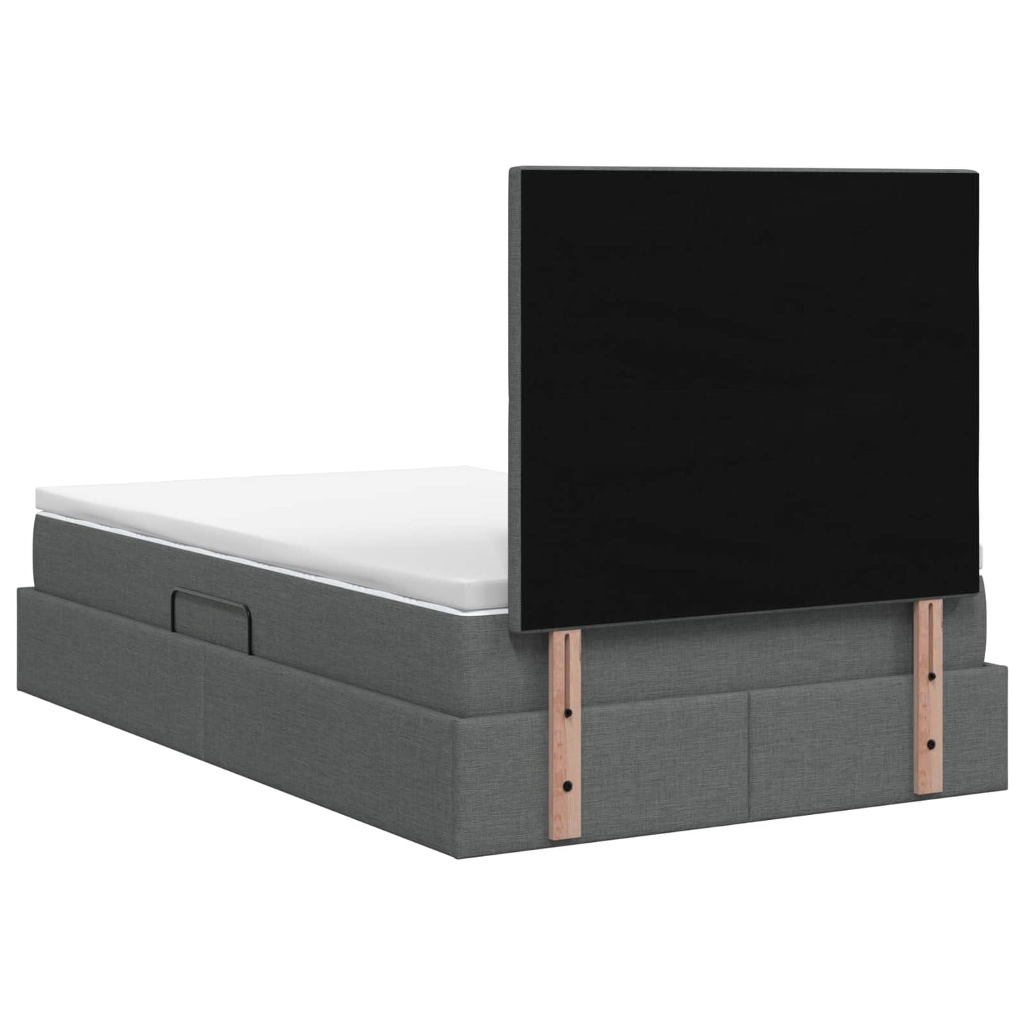 LED Opslagbed met Matras Donkergrijs 120 x 200 cm Stof