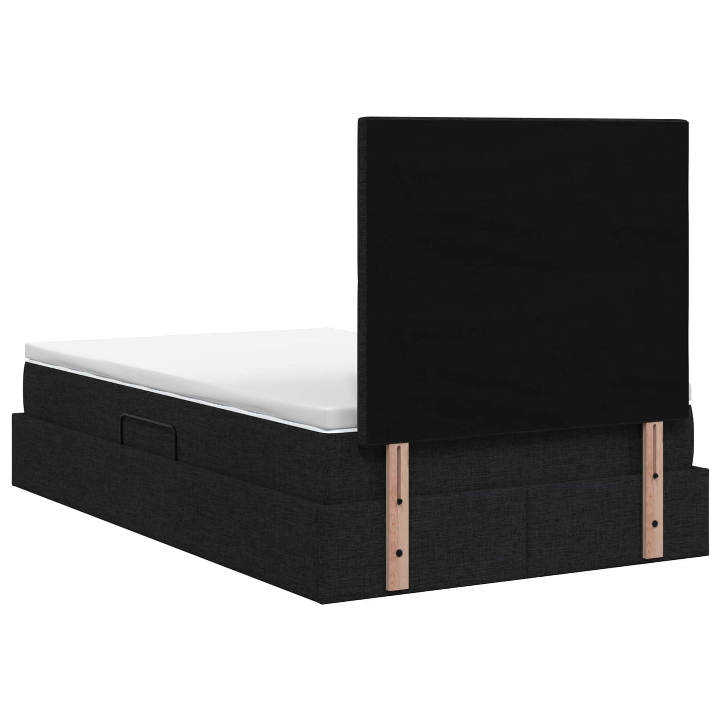 LED Opslagbed met Matras Zwart 120 x 200 cm Stof