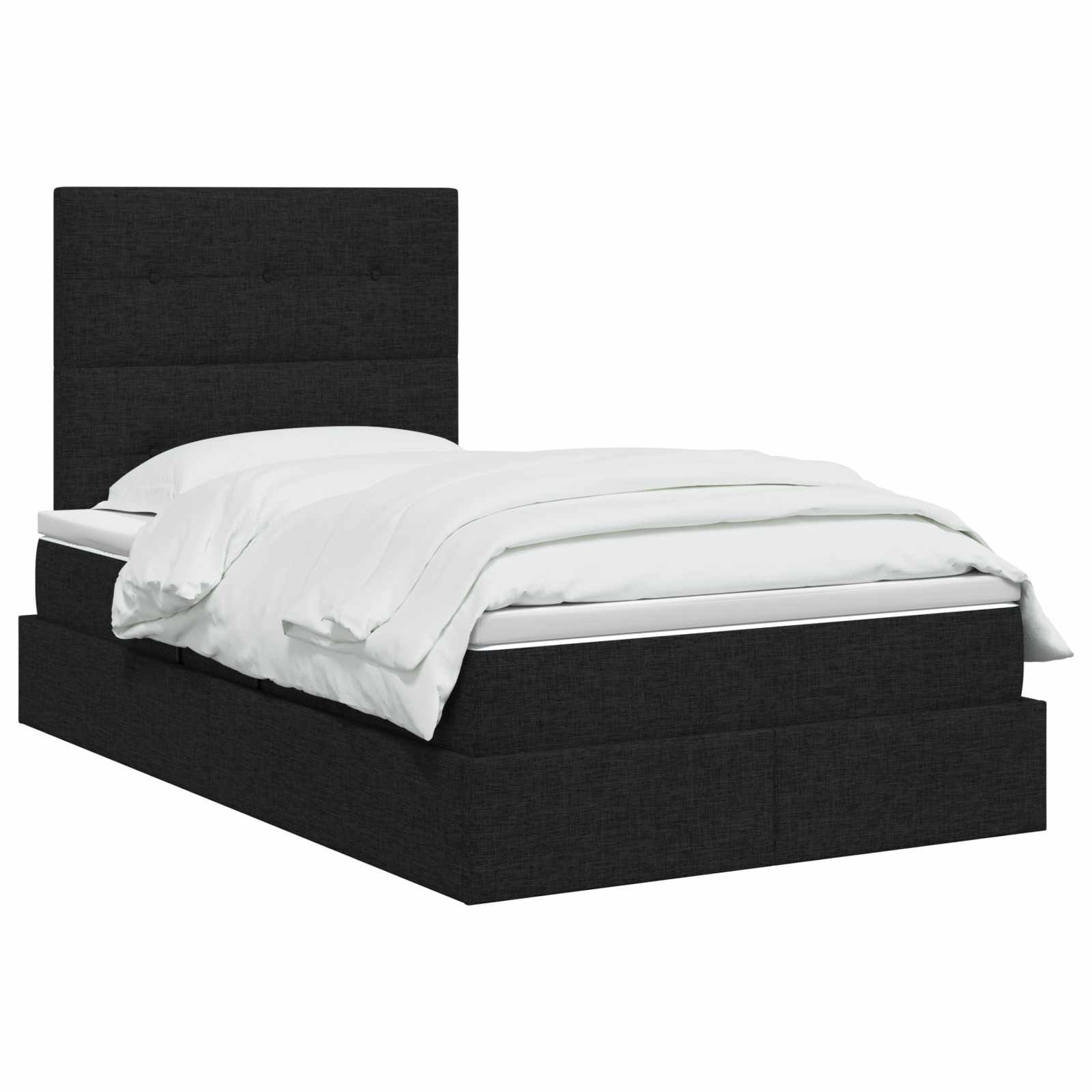 LED Opslagbed met Matras Zwart 120 x 200 cm Stof