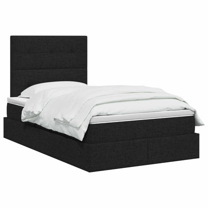 LED Opslagbed met Matras Zwart 120 x 200 cm Stof