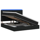 LED Opslagbed met Matras Zwart 160 x 200 cm Stof