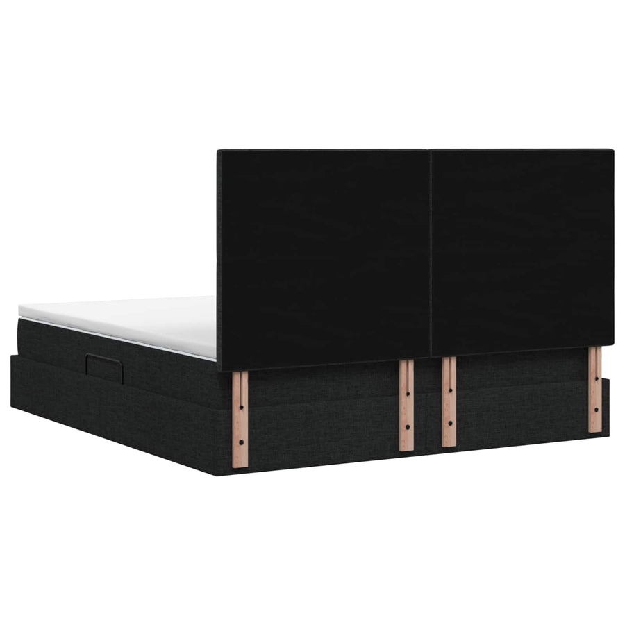 LED Opslagbed met Matras Zwart 160 x 200 cm Stof