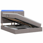 LED Opslagbed met Matras Taupe 180 x 200 cm Stof