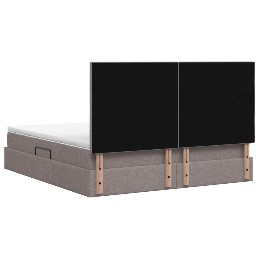 LED Opslagbed met Matras Taupe 180 x 200 cm Stof