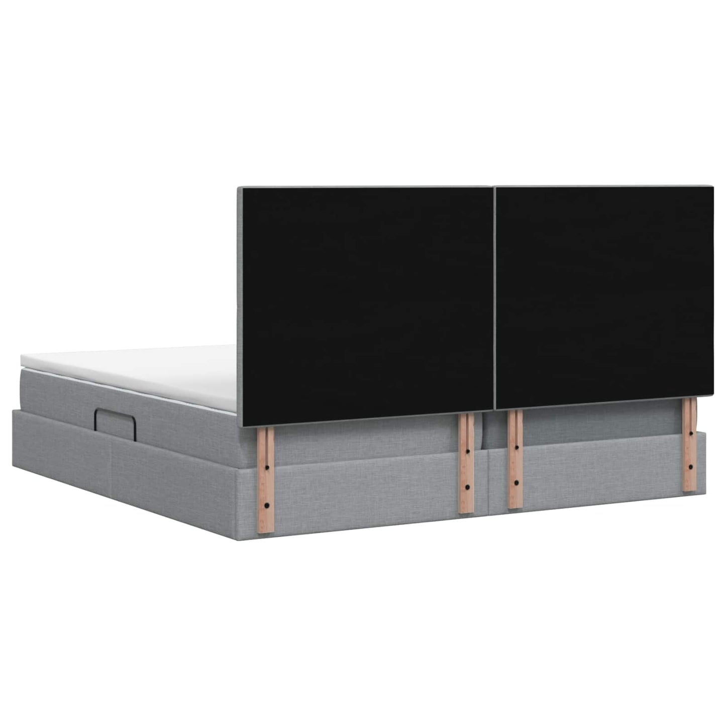 LED Opslagbed met Matras Lichtgrijs 200 x 200 cm Stof