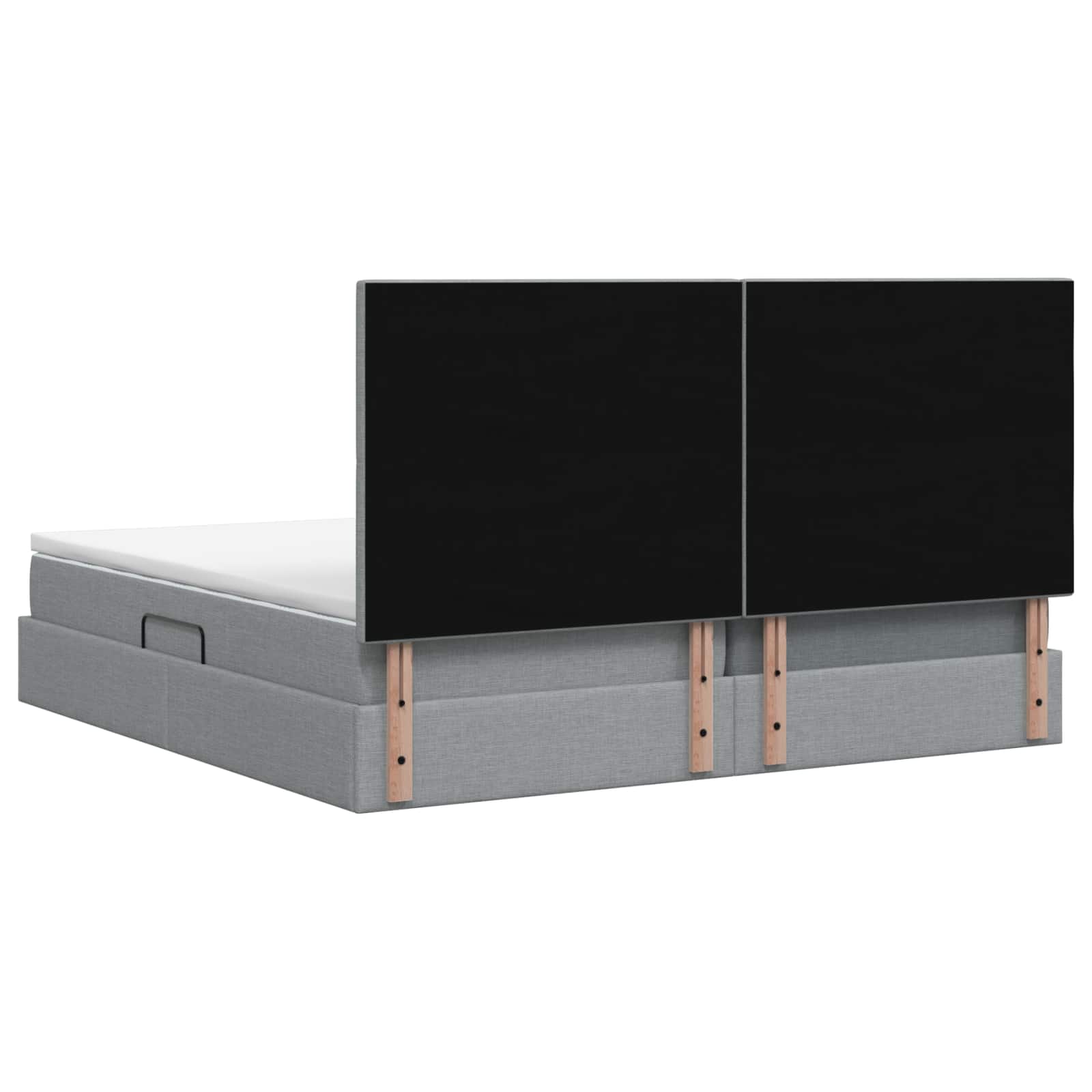 LED Opslagbed met Matras Lichtgrijs 200 x 200 cm Stof
