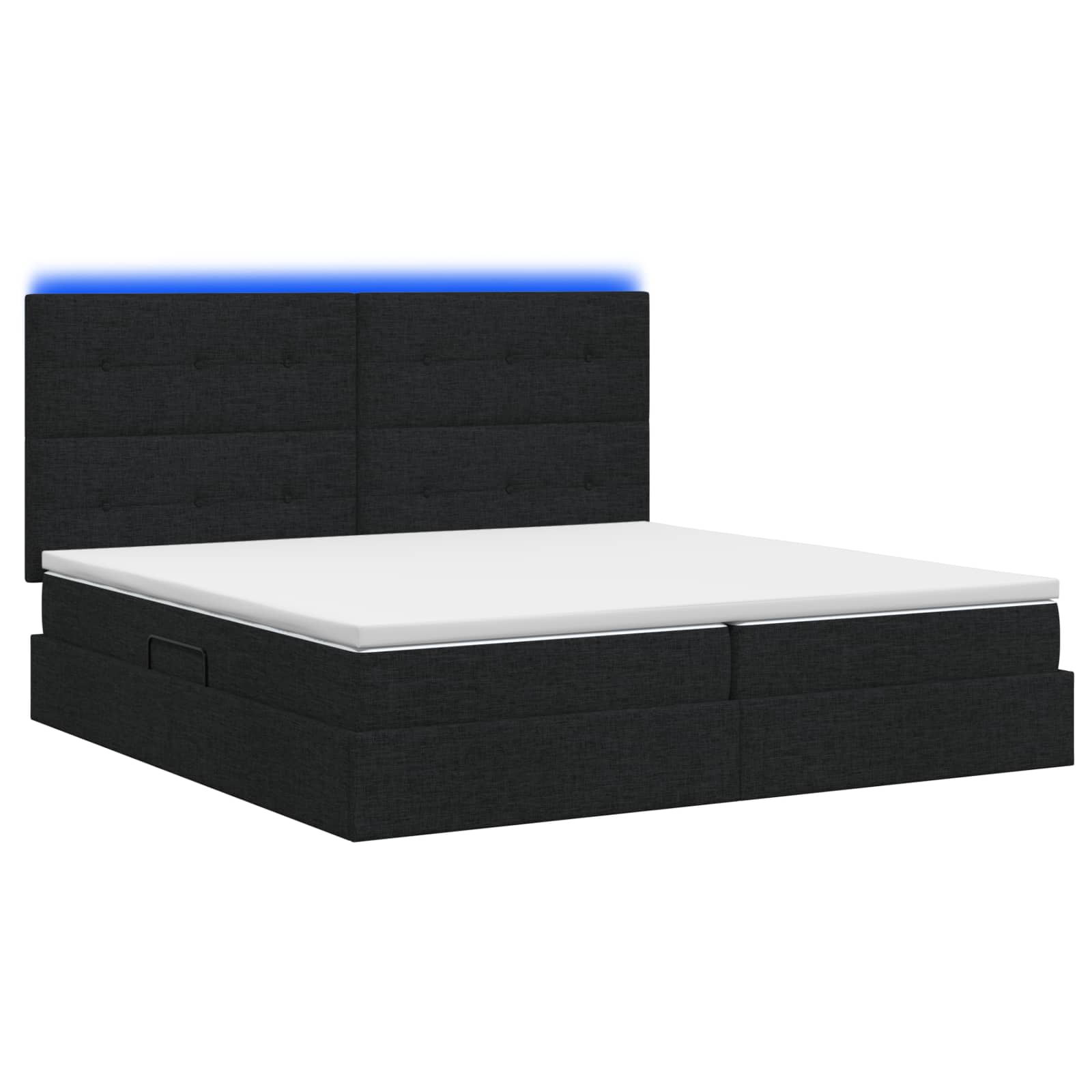 LED Opslagbed met Matras Zwart 200 x 200 cm Stof