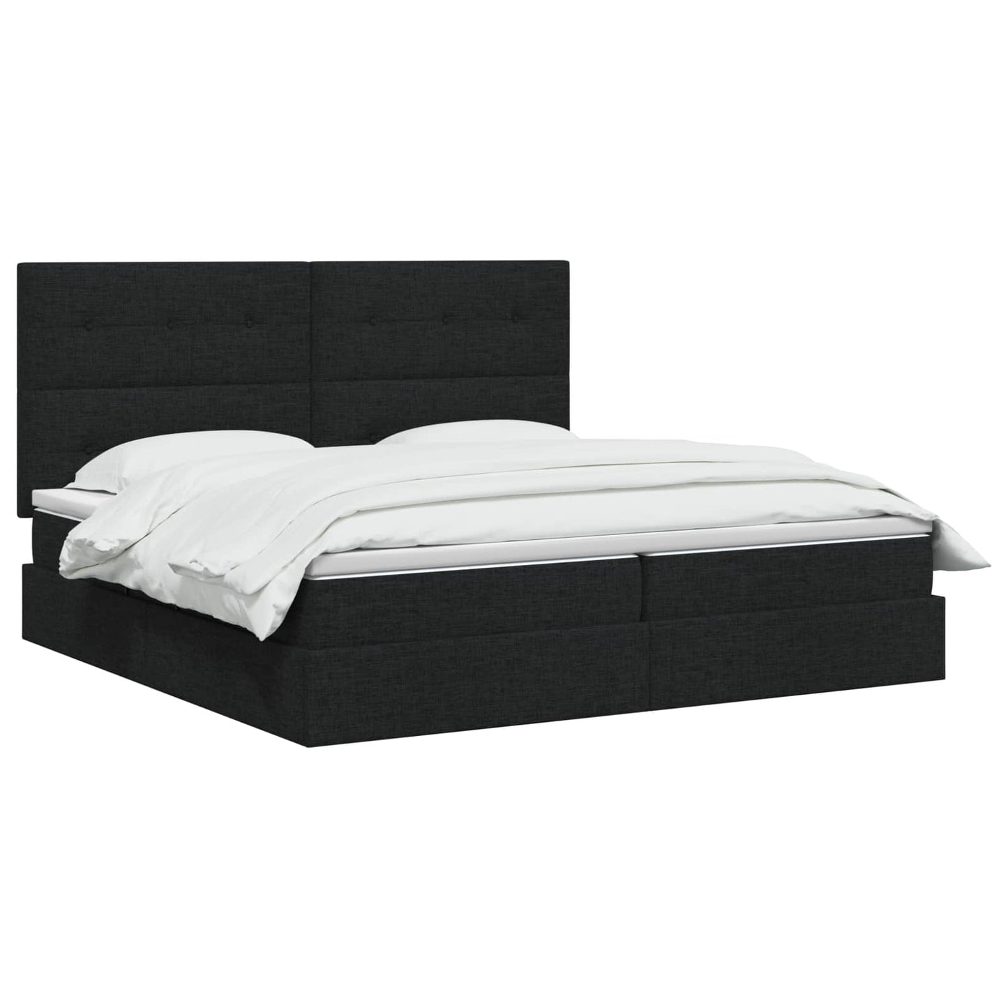 LED Opslagbed met Matras Zwart 200 x 200 cm Stof