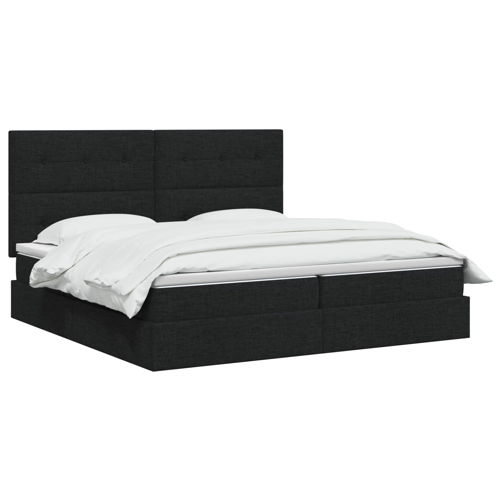 LED Opslagbed met Matras Zwart 200 x 200 cm Stof