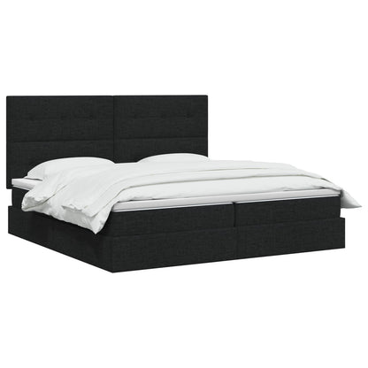 LED Opslagbed met Matras Zwart 200 x 200 cm Stof