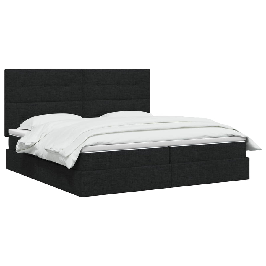 LED Opslagbed met Matras Zwart 200 x 200 cm Stof