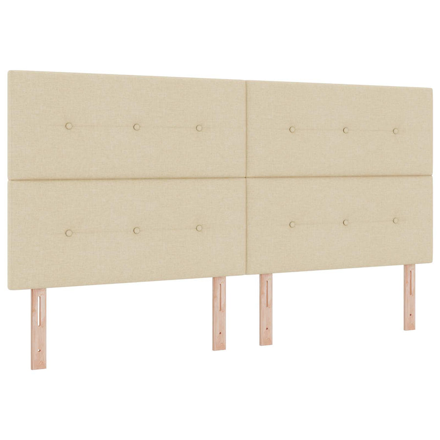 LED Opslagbed met Matras Crèmekleurig 200 x 200 cm Stof