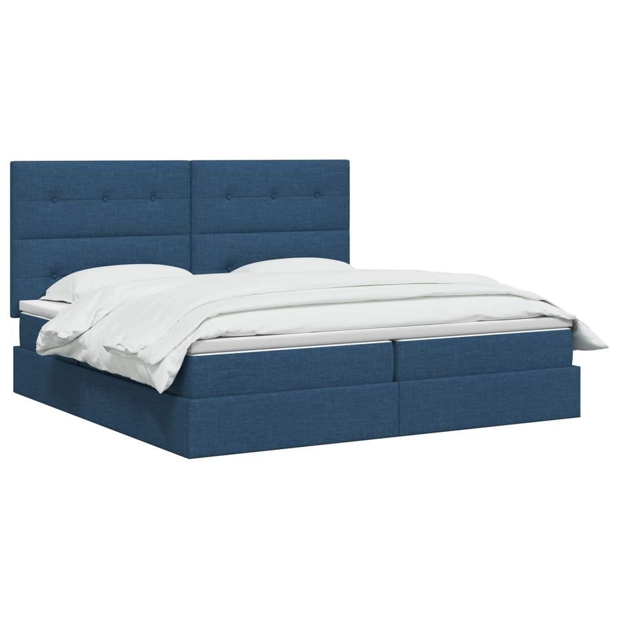 LED Opslagbed met Matras Blauw 200 x 200 cm Stof