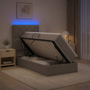 Opslagbed met matras 100x200 cm taupe
