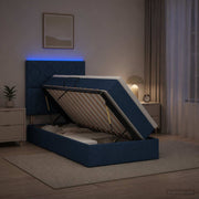 Opslagbed met matras blauw 90x200 cm
