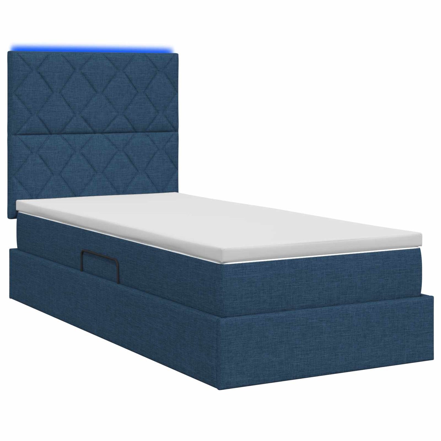 LED Opslagbed met Matras Blauw 90 x 200 cm Stof