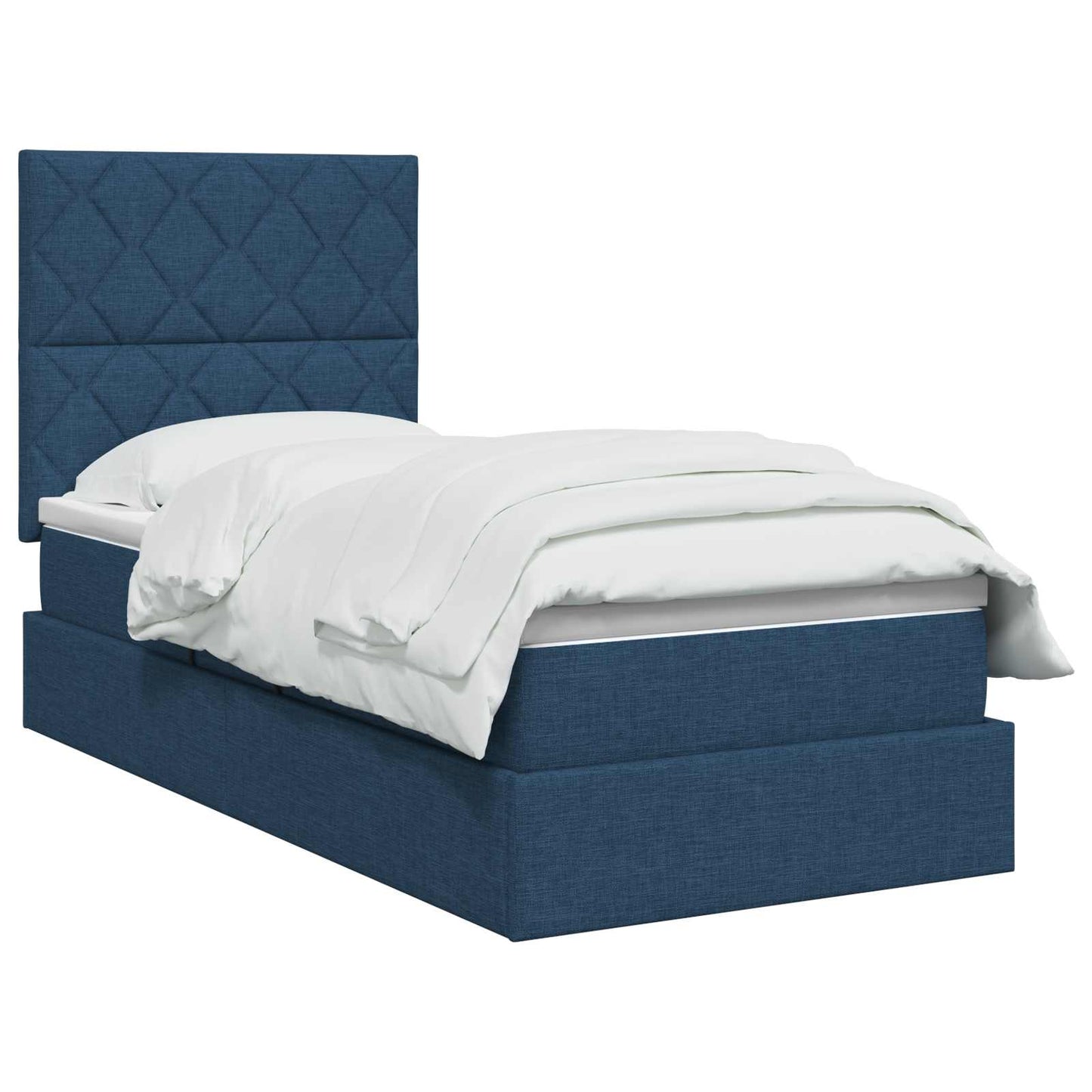 LED Opslagbed met Matras Blauw 90 x 200 cm Stof