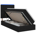 Opslagbed met LED en gaslift 100x200 cm zwart