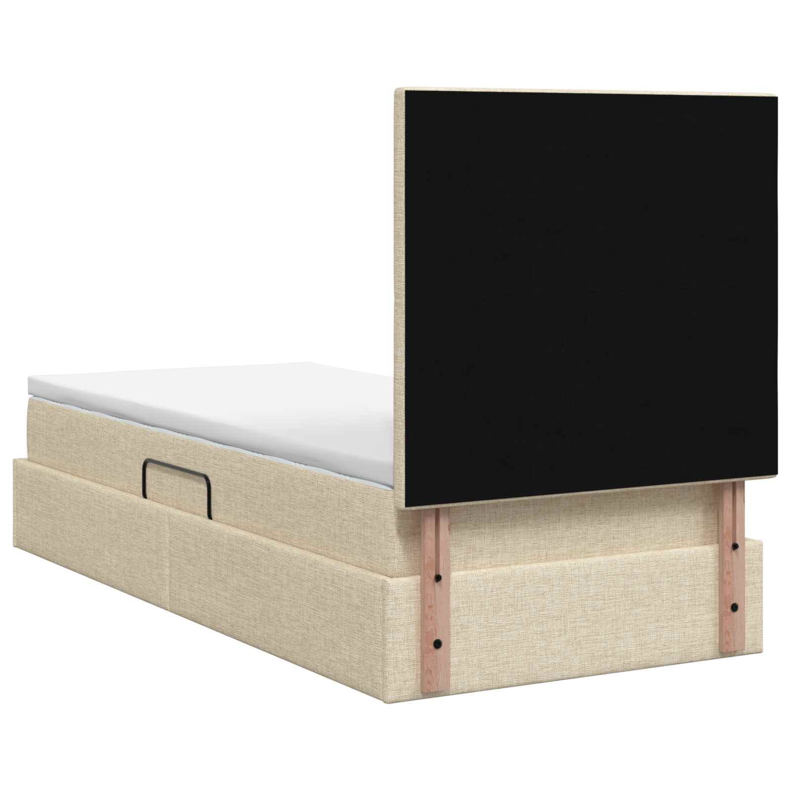 LED Opslagbed met Matras Crèmekleurig 100 x 200 cm Stof