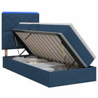 LED Opslagbed met Matras Blauw 100 x 200 cm Stof