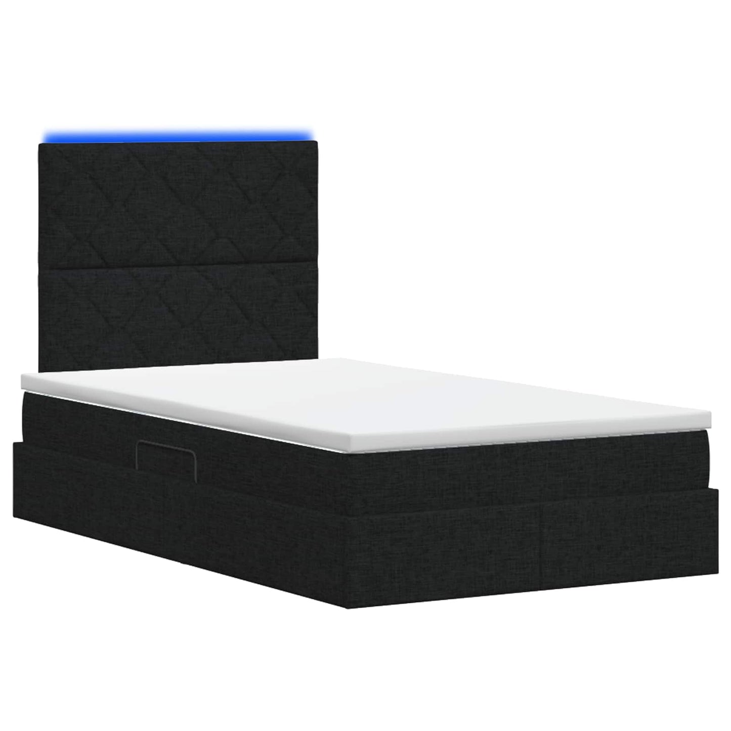 LED Opslagbed met Matras Zwart 120 x 200 cm Stof
