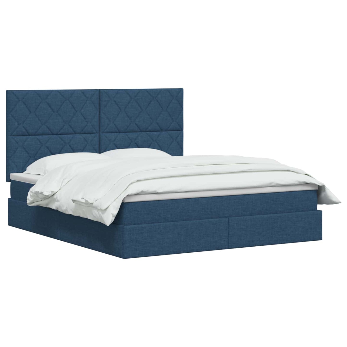 LED Opslagbed met Matras Blauw 160 x 200 cm Stof