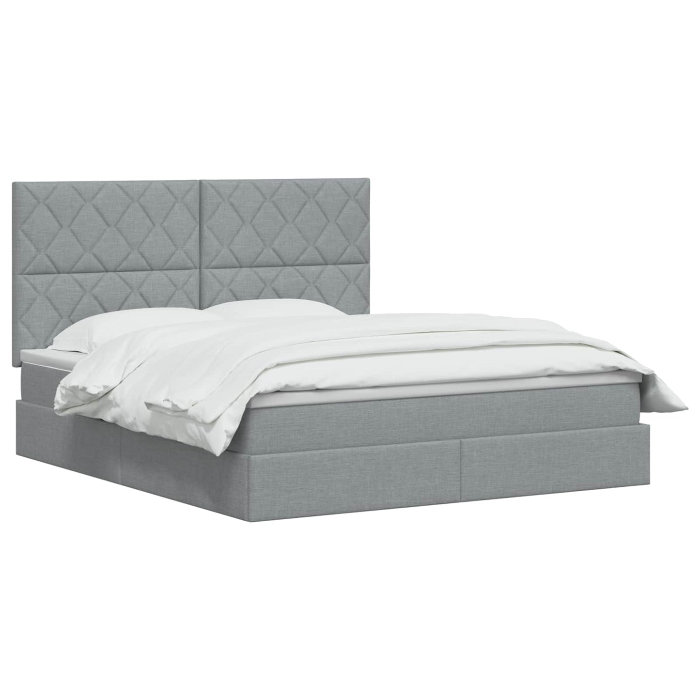 LED Opslagbed met Matras Lichtgrijs 180 x 200 cm Stof