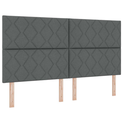LED Opslagbed met Matras Donkergrijs 180 x 200 cm Stof