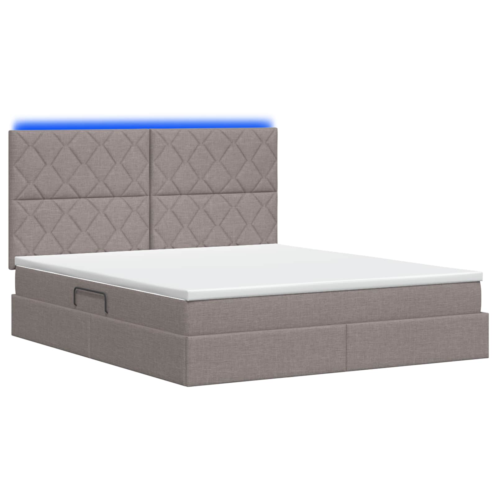LED Opslagbed met Matras Taupe 180 x 200 cm Stof