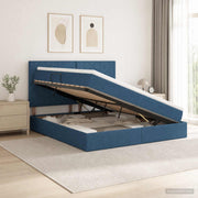 Opbergbed 160x200 cm blauw met matras