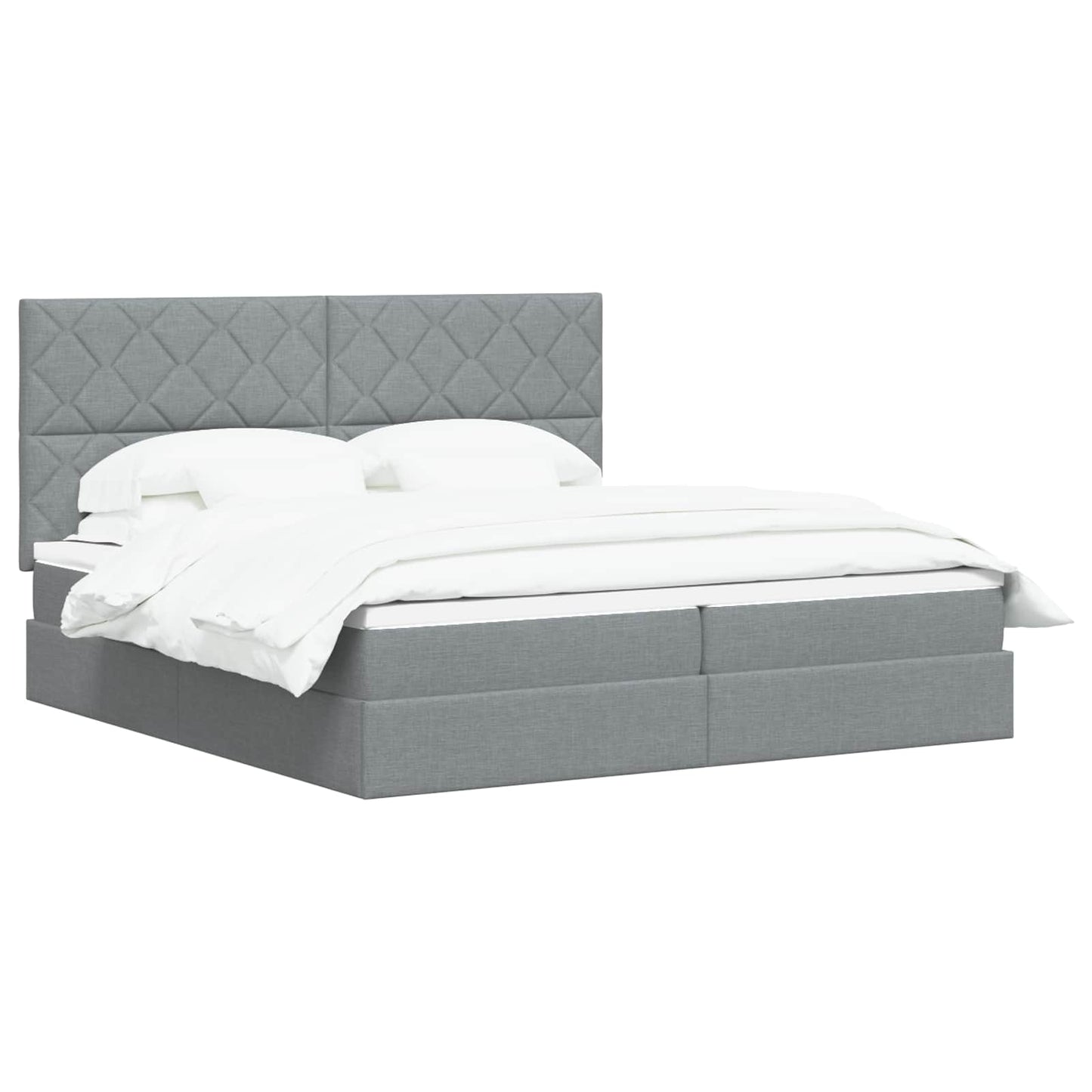 LED Opslagbed met Matras Lichtgrijs 200 x 200 cm Stof