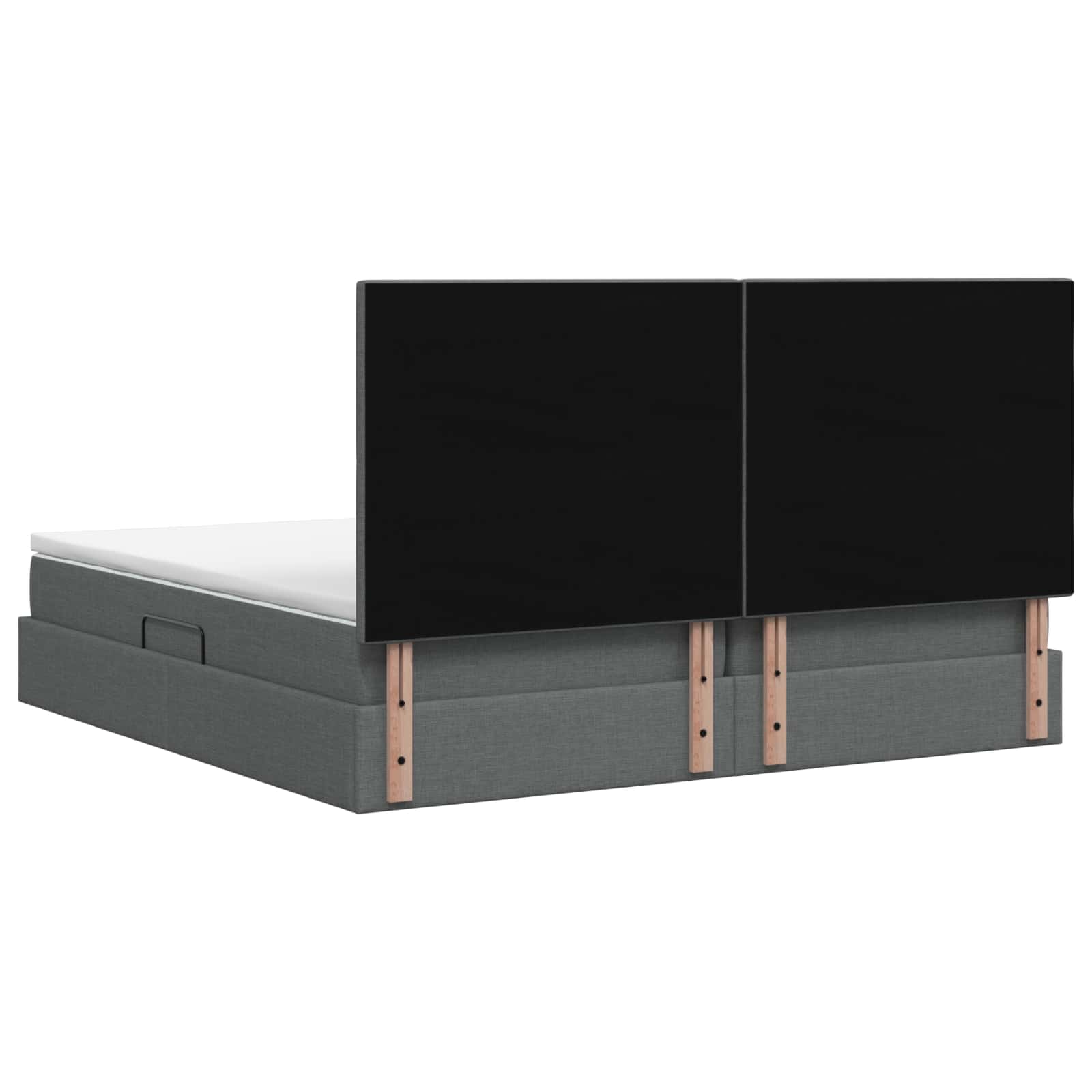 LED Opslagbed met Matras Donkergrijs 200 x 200 cm Stof