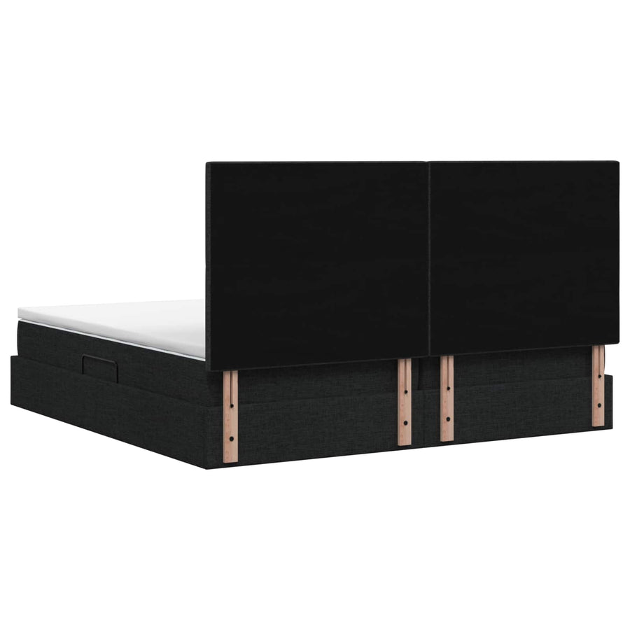 LED Opslagbed met Matras Zwart 200 x 200 cm Stof