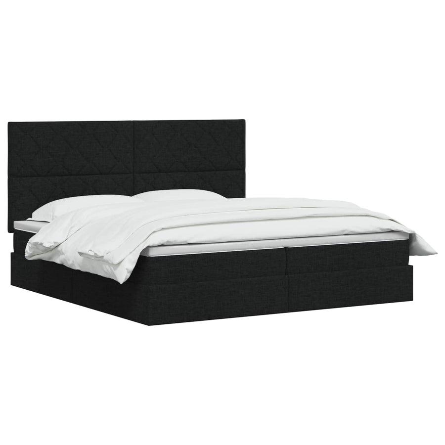 LED Opslagbed met Matras Zwart 200 x 200 cm Stof
