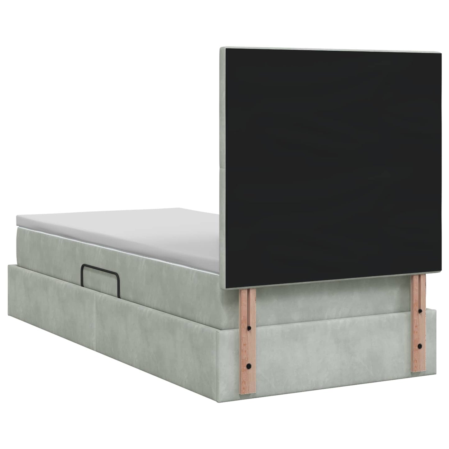 LED Opslagbed met Matras Lichtgrijs 90 x 200 cm Fluweel