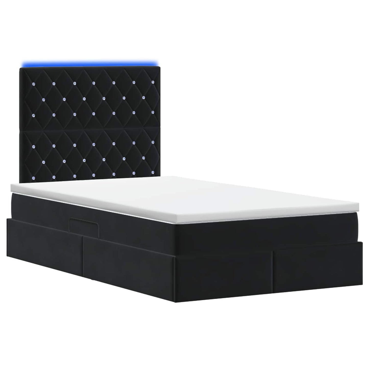 LED Opslagbed met Matras Zwart 120 x 200 cm Fluweel